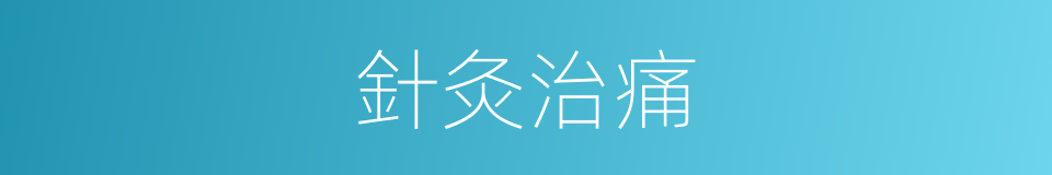 針灸治痛的同義詞