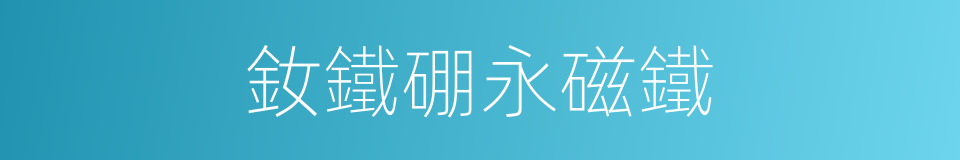 釹鐵硼永磁鐵的同義詞