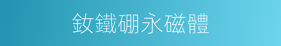 釹鐵硼永磁體的同義詞