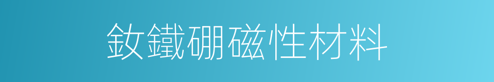 釹鐵硼磁性材料的同義詞