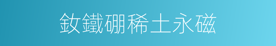釹鐵硼稀土永磁的同義詞
