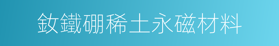 釹鐵硼稀土永磁材料的同義詞