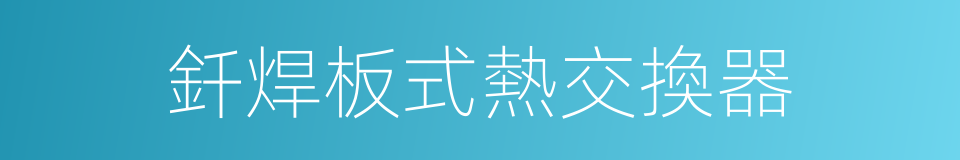 釺焊板式熱交換器的同義詞