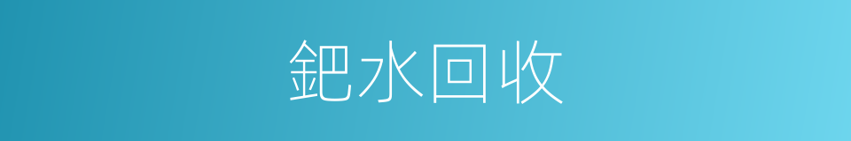 鈀水回收的同義詞