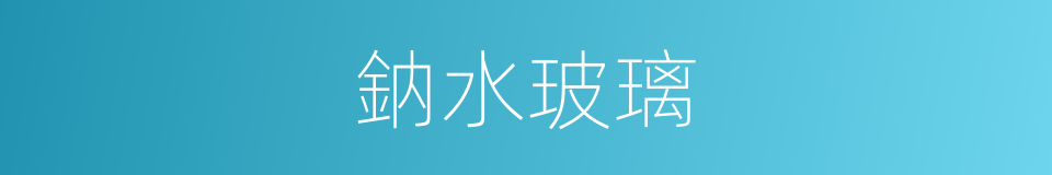 鈉水玻璃的同義詞