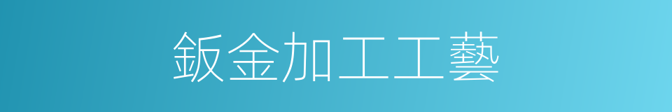 鈑金加工工藝的同義詞