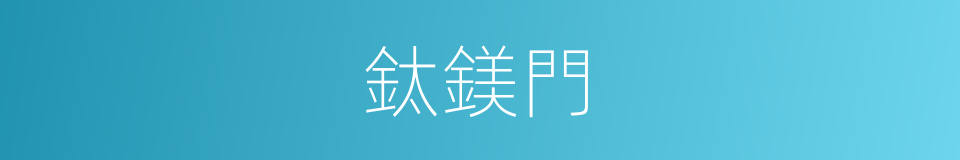 鈦鎂門的同義詞