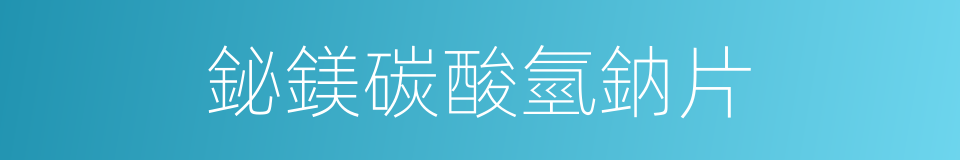 鉍鎂碳酸氫鈉片的同義詞