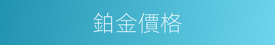 鉑金價格的同義詞