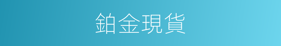 鉑金現貨的同義詞
