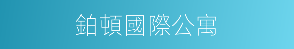 鉑頓國際公寓的同義詞