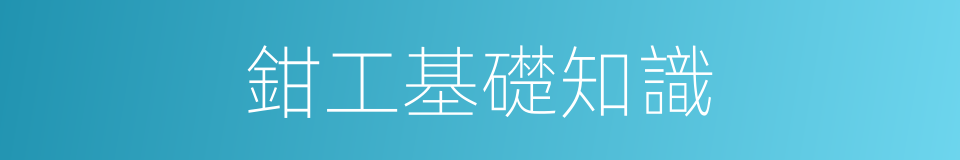 鉗工基礎知識的同義詞