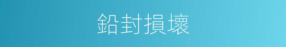 鉛封損壞的同義詞