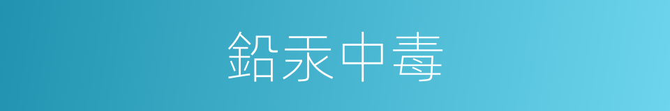 鉛汞中毒的同義詞