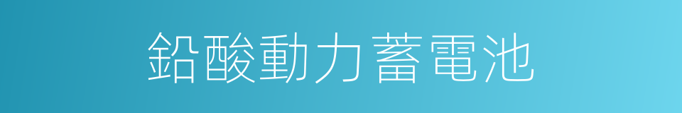 鉛酸動力蓄電池的同義詞