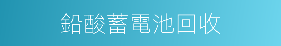 鉛酸蓄電池回收的同義詞