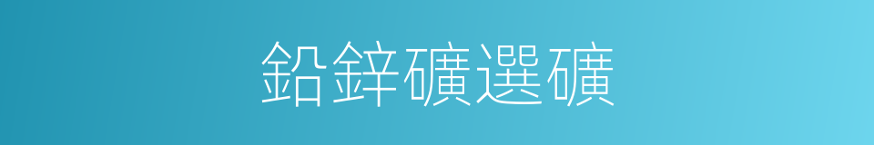 鉛鋅礦選礦的同義詞