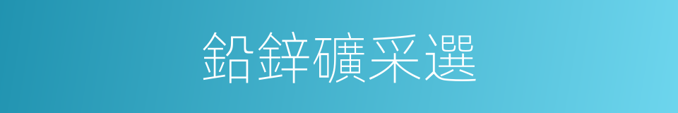 鉛鋅礦采選的同義詞