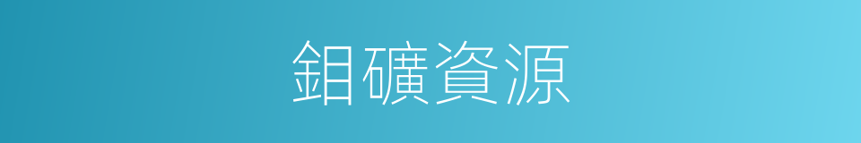 鉬礦資源的同義詞