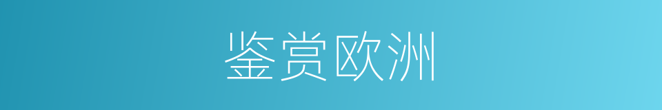 鉴赏欧洲的同义词