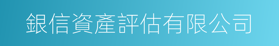 銀信資產評估有限公司的同義詞