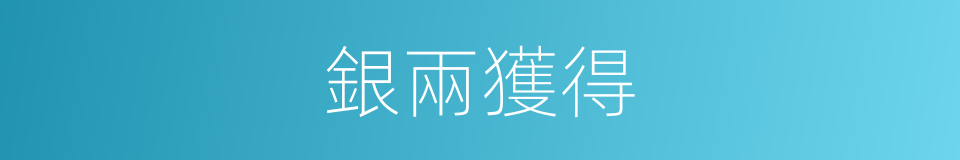 銀兩獲得的同義詞