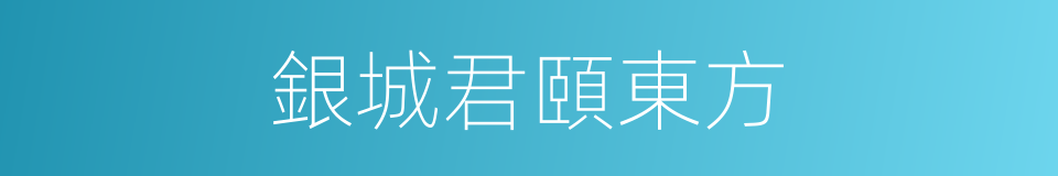 銀城君頤東方的同義詞