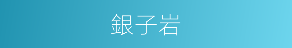 銀子岩的同義詞