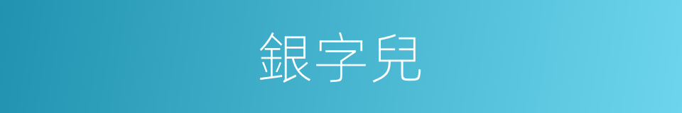 銀字兒的意思