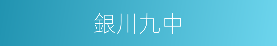 銀川九中的同義詞