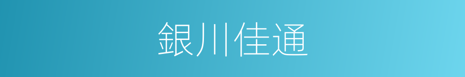 銀川佳通的同義詞