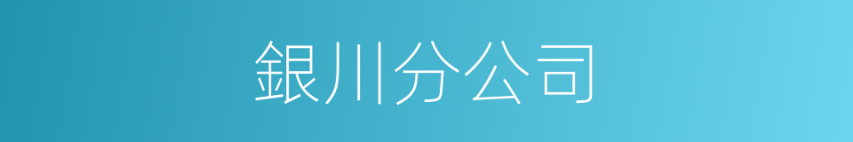 銀川分公司的同義詞