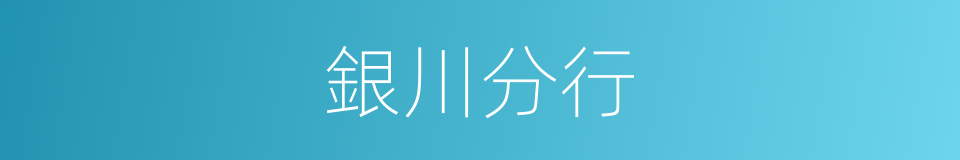 銀川分行的同義詞