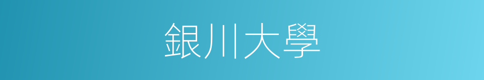 銀川大學的同義詞