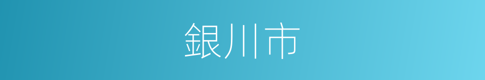 銀川市的同義詞