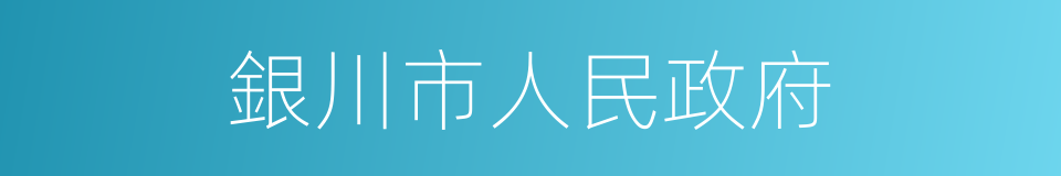 銀川市人民政府的同義詞