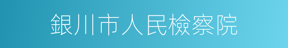 銀川市人民檢察院的同義詞