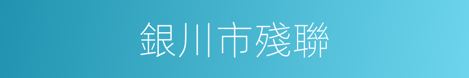 銀川市殘聯的同義詞