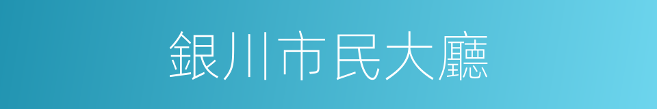 銀川市民大廳的同義詞