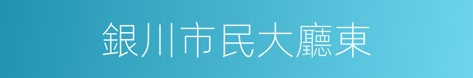 銀川市民大廳東的同義詞