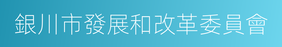 銀川市發展和改革委員會的同義詞