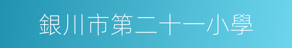 銀川市第二十一小學的同義詞