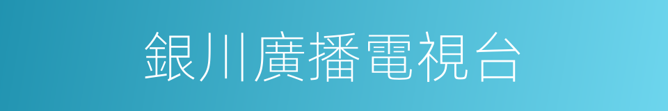 銀川廣播電視台的同義詞