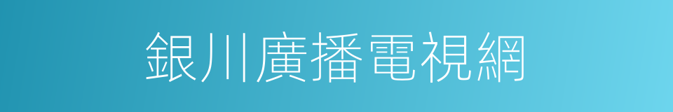 銀川廣播電視網的同義詞