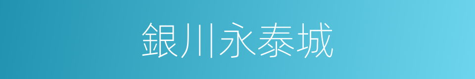 銀川永泰城的同義詞