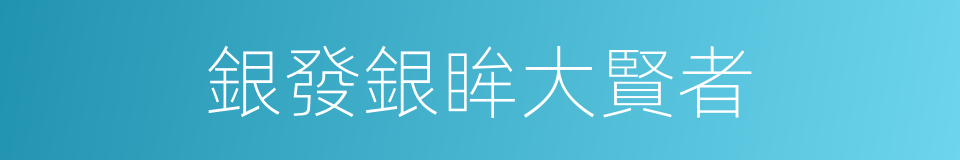 銀發銀眸大賢者的同義詞