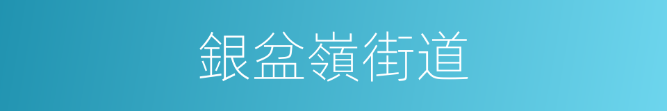 銀盆嶺街道的同義詞