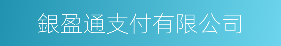 銀盈通支付有限公司的同義詞