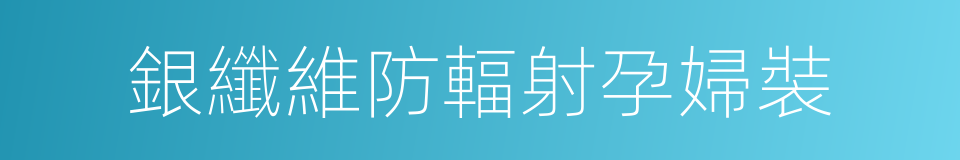 銀纖維防輻射孕婦裝的同義詞