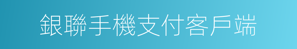 銀聯手機支付客戶端的同義詞